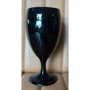Vintage Libbey‎ Black Amethyst Wine Water Glass Goblet Stemware 7 inch Beautiful